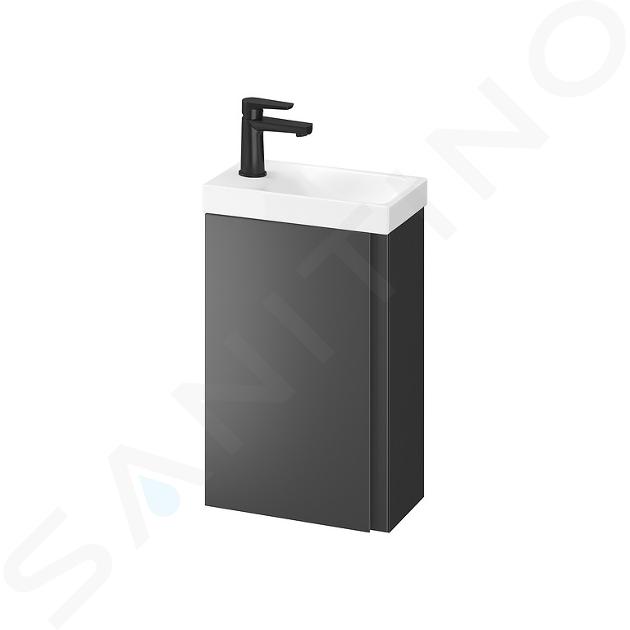 Cersanit Moduo - Meuble avec lavabo, 59x39x22 cm, 1 porte, charnières G/D, anthracite S801-467-DSM