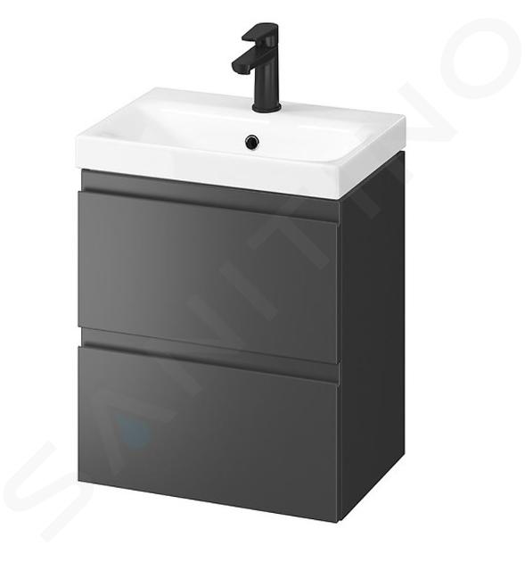 Cersanit Moduo - Meuble avec lavabo, 57x50x35 cm, 2 tiroirs, anthracite S801-470-DSM