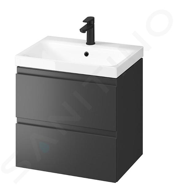 Cersanit Moduo - Meuble avec lavabo, 57x60x45 cm, 2 tiroirs, anthracite S801-486-DSM