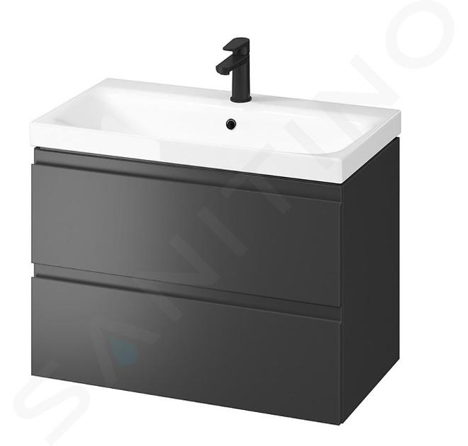 Cersanit Moduo - Meuble avec lavabo, 57x80x45 cm, 2 tiroirs, anthracite S801-487-DSM