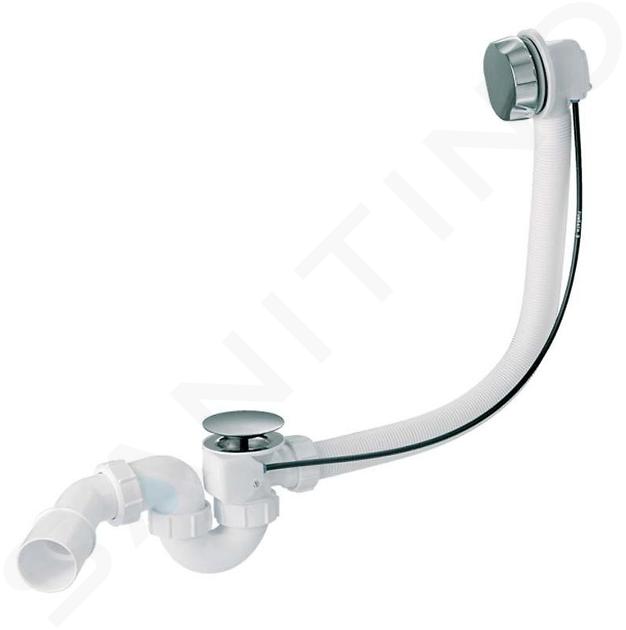 Cersanit Accesorios - Conjunto de desagüe y rebosadero para bañera, longitud 59 mm, cromo S904-004