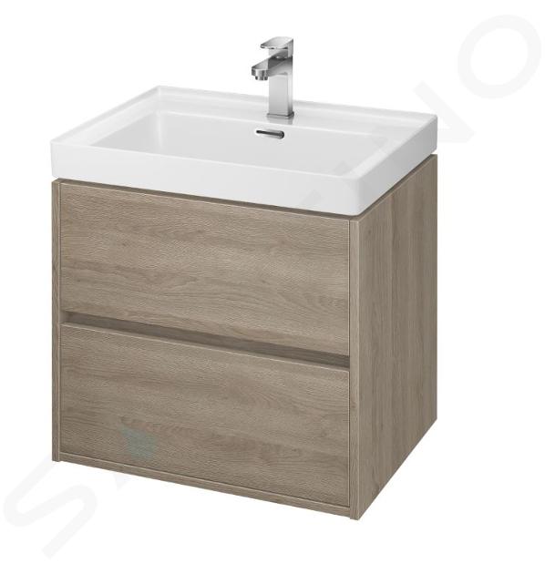 Cersanit Crea - Meuble-lavabo, 53x59x45 cm, 2 tiroirs, chêne S924-008