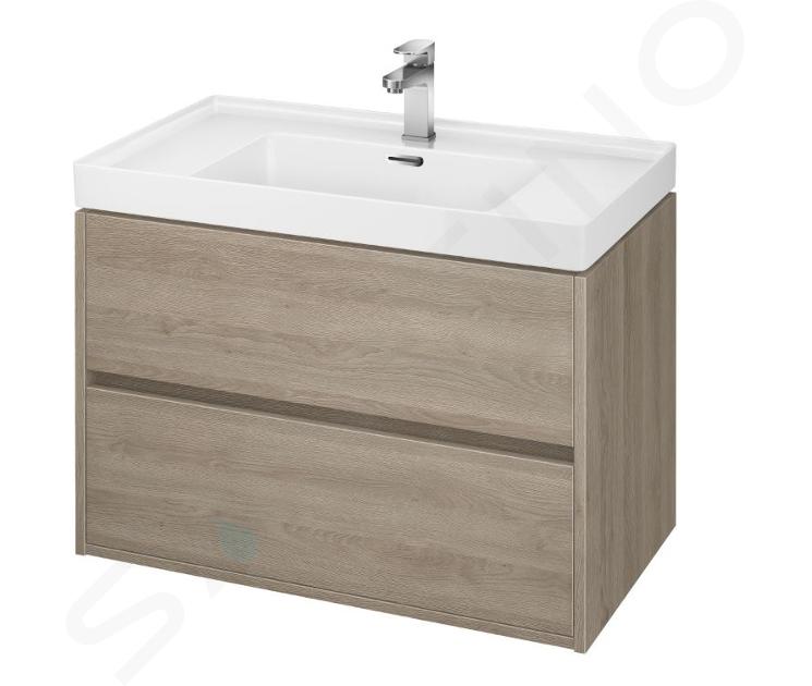 Cersanit Crea - Mobiletto da lavabo, 53x79x45 cm, 2 cassetti, rovere S924-009