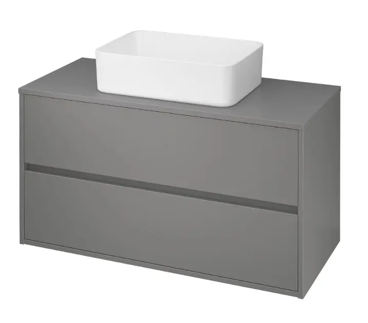 Cersanit Crea - Meuble-lavabo, 53x100x45 cm, 2 tiroirs, gris S924-020