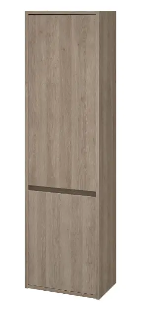 Cersanit Crea - Armadietto alto, 140x40x25 cm, 2 ante, cerniere a sx/dx, rovere S924-024