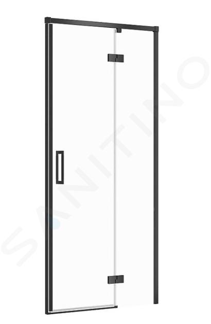 Cersanit Larga - Duschtür 90x195 cm, rechts, schwarz/Klarglas S932-124