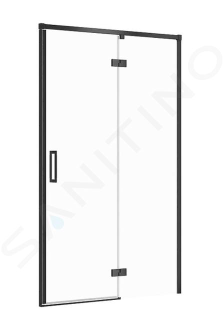 Cersanit Larga - Duschtür 120x195 cm, rechts, schwarz/Klarglas S932-126