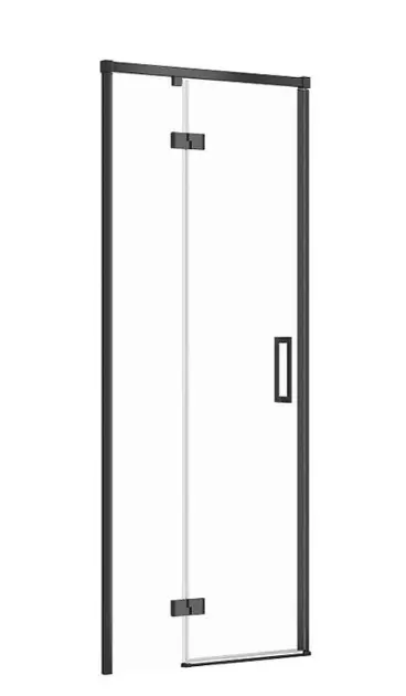 Cersanit Larga - Porte de douche 80x195 cm, gauche, noir/verre clair S932-127