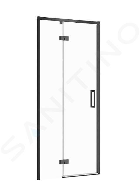 Cersanit Larga - Porte de douche 90x195 cm, gauche, noir/verre clair S932-128