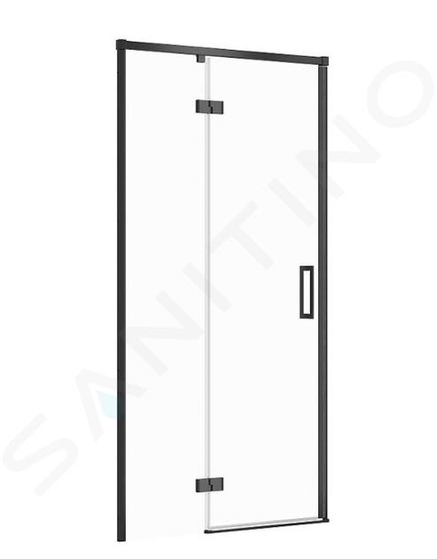 Cersanit Larga - Porte de douche 100x195 cm, gauche, noir/verre clair S932-129