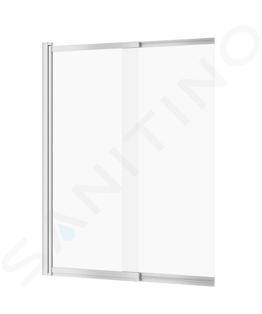 Cersanit Larga - Badscherm, tweedelig, 116x140 cm, chroom/helder glas S932-141