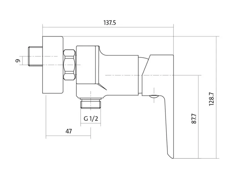 Cersanit Mille - Baterie duș, alb/crom S951-033 | Sanitino.ro