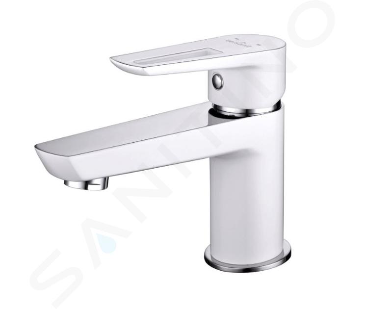 Cersanit Mille - Mitigeur de lavabo avec vidage, blanc/chrome S951-047