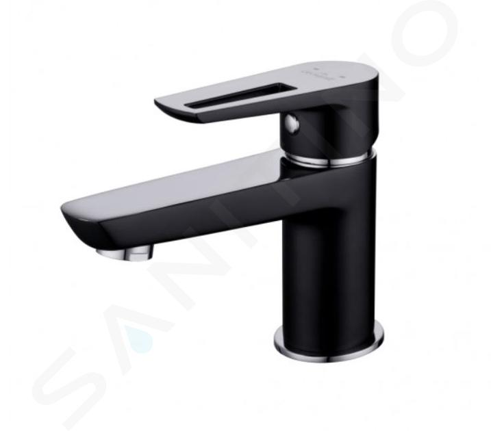 Cersanit Mille - Grifo de lavabo con desagüe, negro S951-048