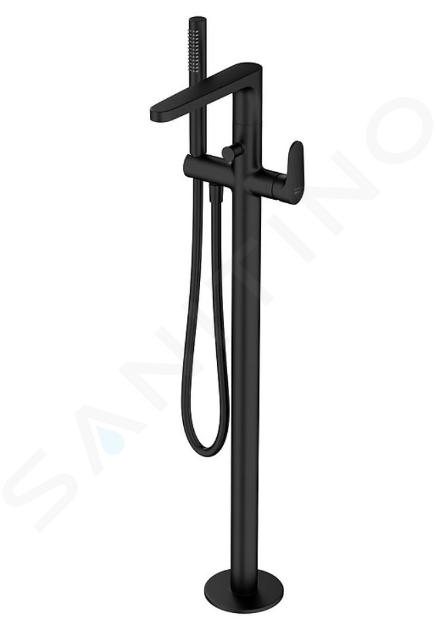 Cersanit Inverto - Grifo de pie para bañera, con cuerpo, negro S951-283