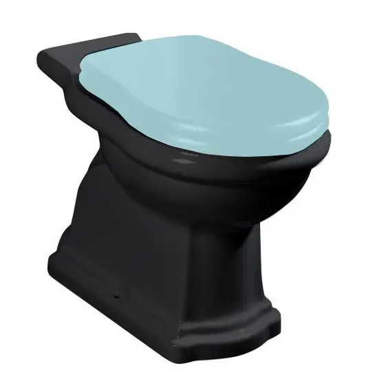 E-shop Sapho Kerasan Retro - WC kombi misa, spodný odpad, matná čierna 101231