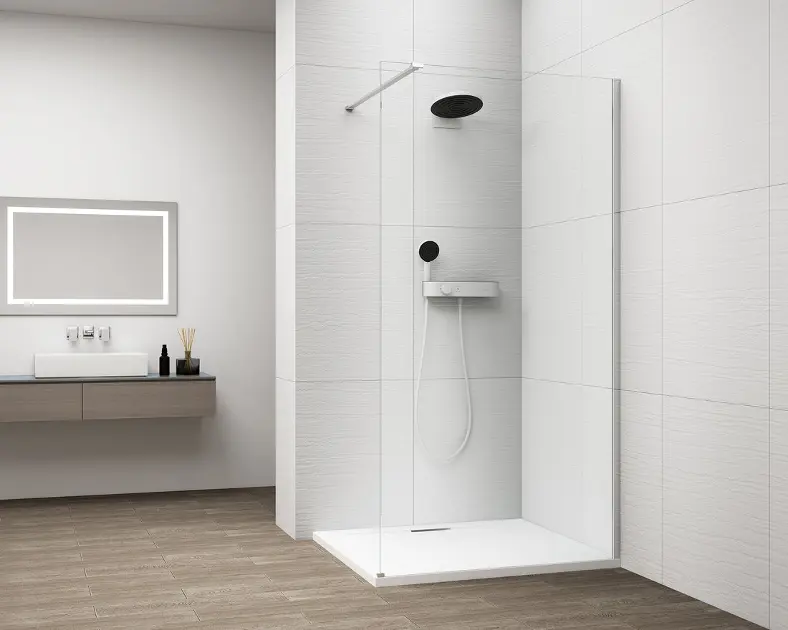 Polysan Esca - Sprchová stena Walk-In 110x210 cm, Antidrop, sklo číre/chróm ES1011-01