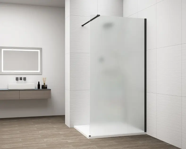 E-shop Polysan Esca - Sprchová stena Walk-In 120x210 cm, Antidrop, matné sklo/matná čierna ES1112-02