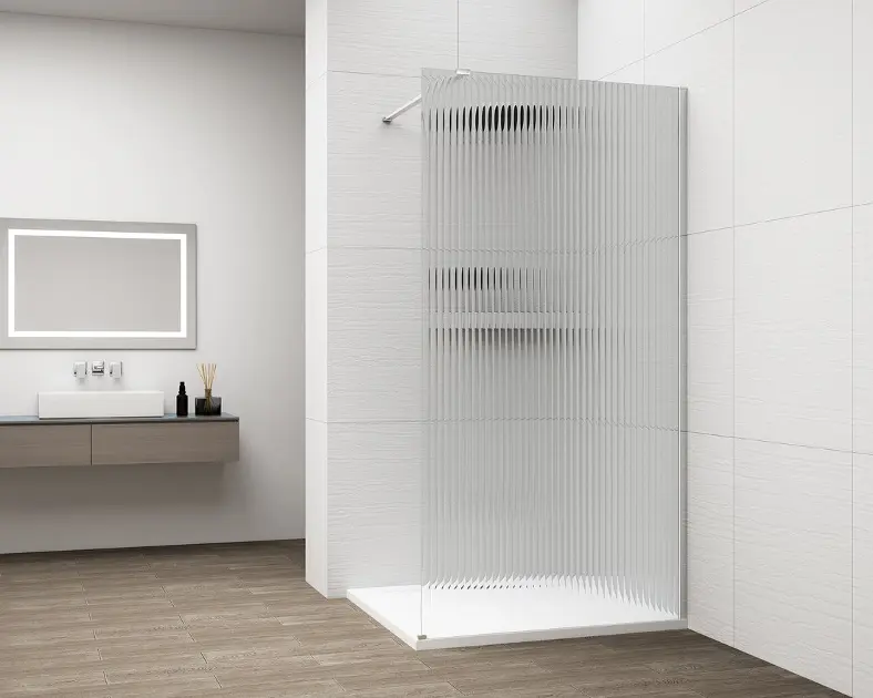 Polysan Esca - Walk-In-Duschwand 80 x 210 cm, Antidrop, Glas Flute/Chrom ES1380-01