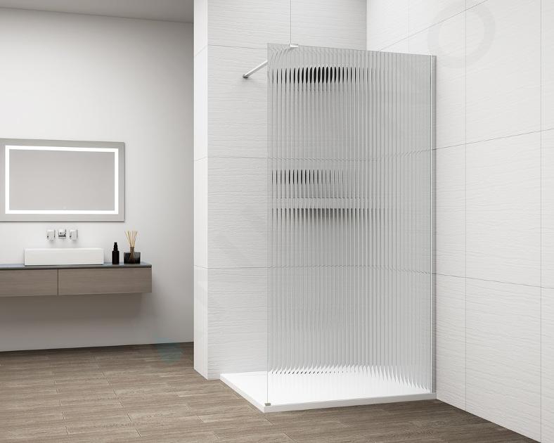 Polysan Esca - Douchewand Walk-In 90x210 cm, gepolijst aluminium/glas Flute ES1390-01