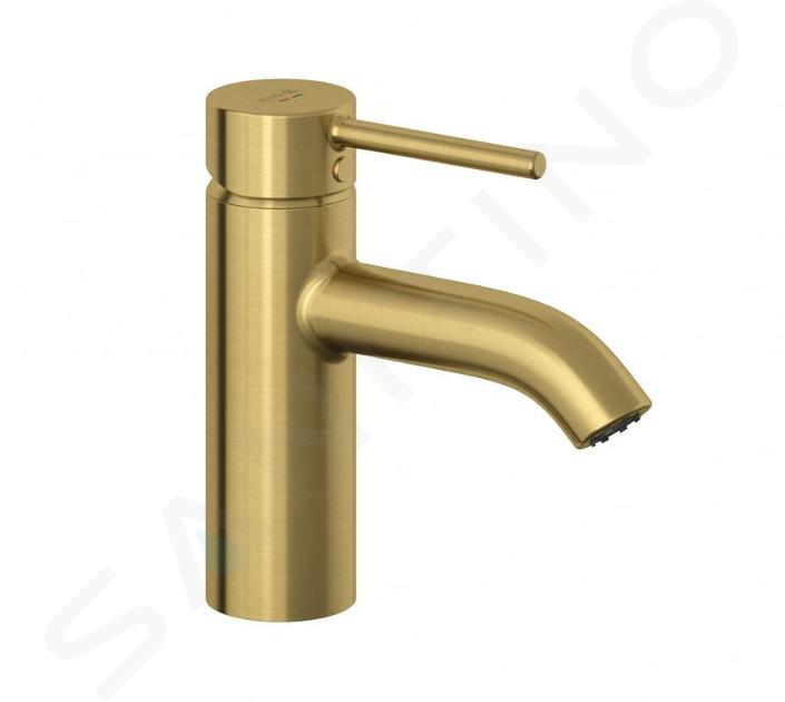 Kludi Bozz - Grifo de lavabo con desagüe Push-Open, oro cepillado 38266N076