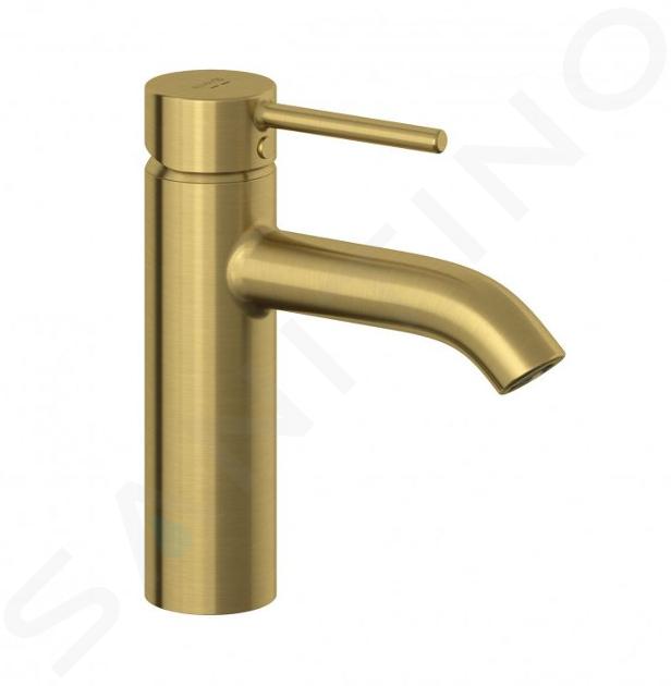 Kludi Bozz - Grifo de lavabo con desagüe Push-Open, oro cepillado 38288N076