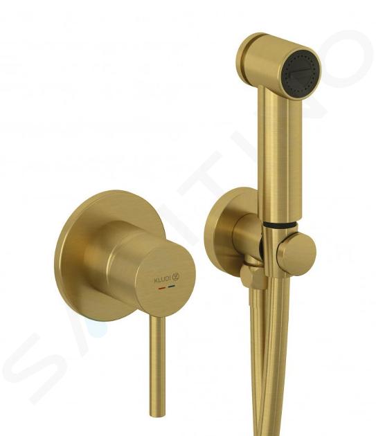 Kludi Bozz - Miscelatore ad incasso per bidet, con doccetta, con corpo incasso, color oro spazzolato 38998N076