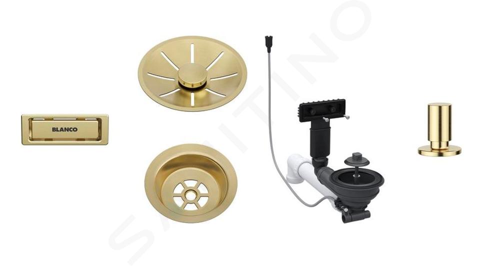 Blanco Accesorii - Set de scurgere InFino, cu buton de control, auriu 207427