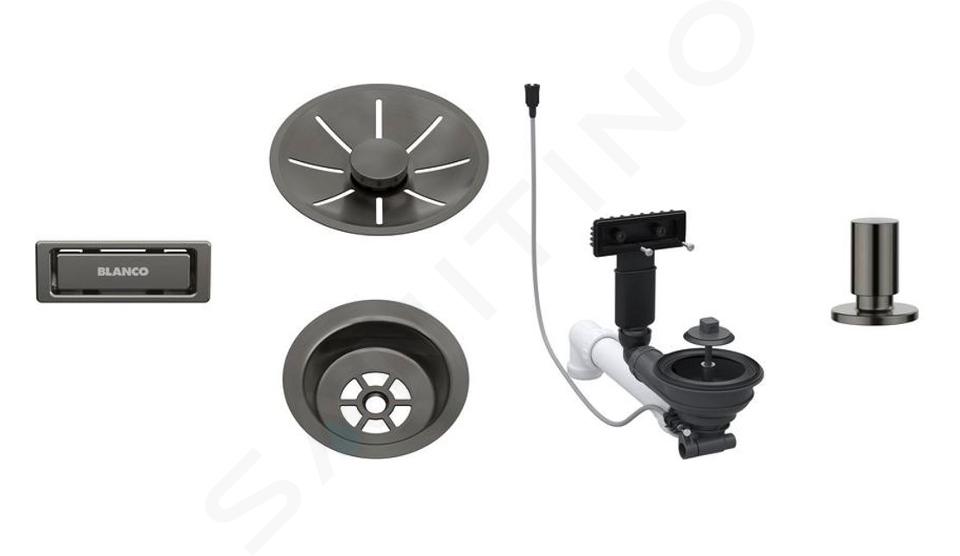 Blanco Accessoires - Kit de vidage InFino, avec commande excentrique, acier foncé 207429