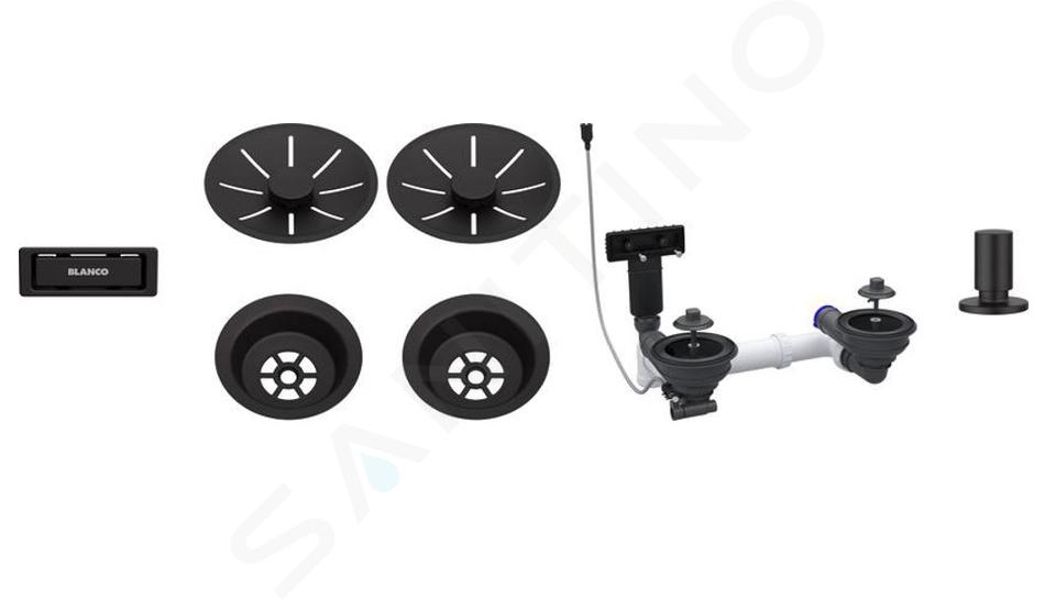 Blanco Accessoires - Kit de vidage InFino, avec commande excentrique, noir mat 207442