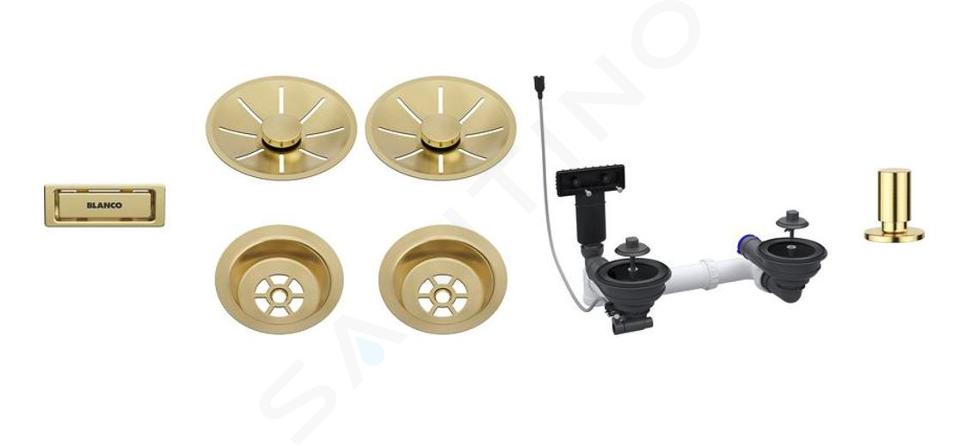 Blanco Accesorii - Set de scurgere InFino, cu buton de control, auriu 207443