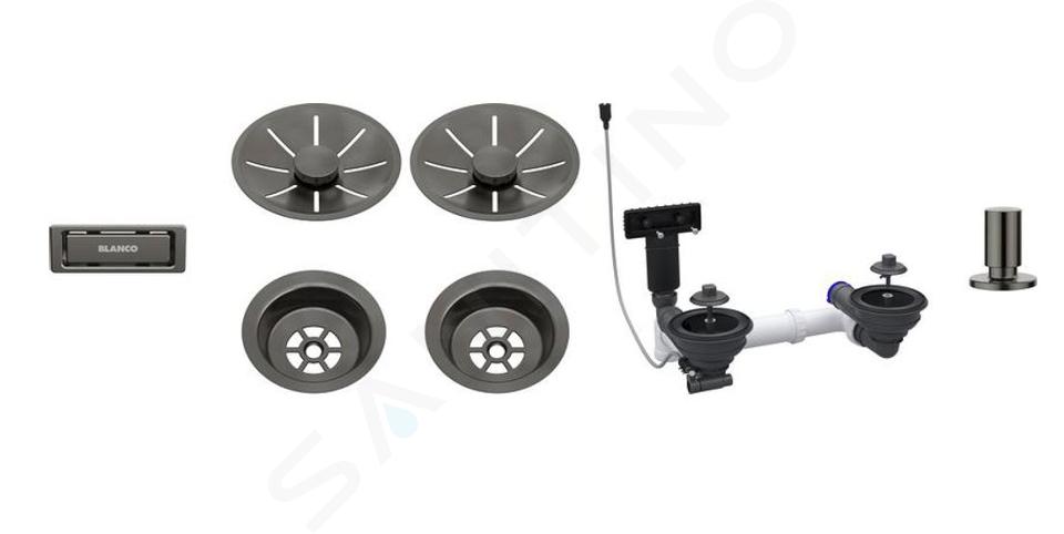 Blanco Accessoires - Kit de vidage InFino, avec commande excentrique, acier foncé 207444