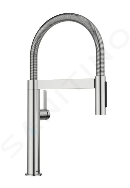 Blanco Culina S - Keukenkraan met flexibele arm en vuistdouche, staal 527467