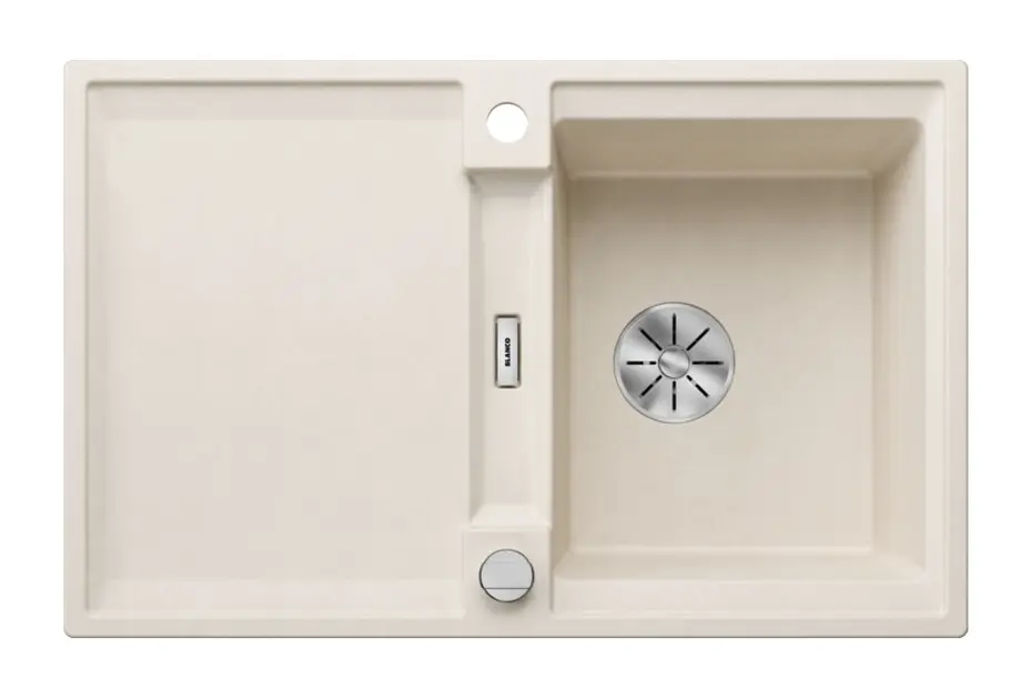 Blanco Adira - Silgranitový dřez, 78x50 cm, s ovládáním odtoku a příslušenstvím, InFino, jemná bílá 527590