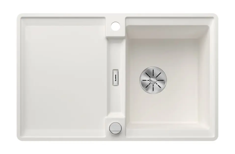 Blanco Adira - Silgranitový dřez, 77x49 cm, s ovládáním odtoku a příslušenstvím, InFino, bílá 527597