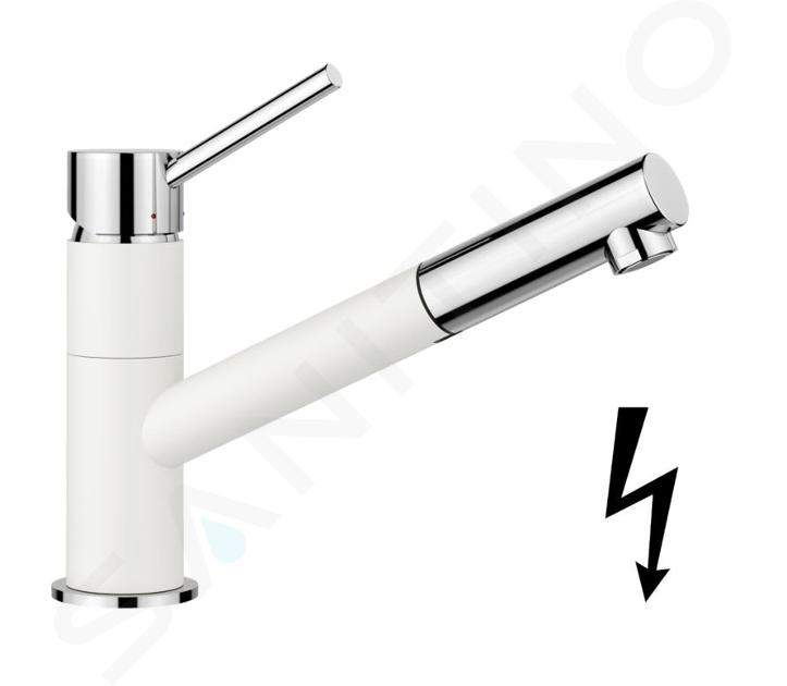 Blanco Kano S - Keukenkraan met uittrekbare vuistdouche, wit/chroom 527650