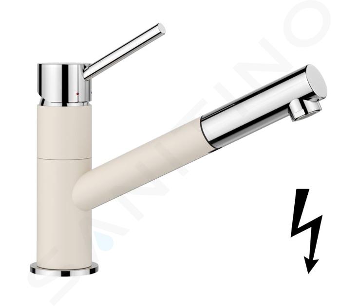 Blanco Kano S - Mitigeur d’évier avec bec extractible, blanc soft/chrome 527655