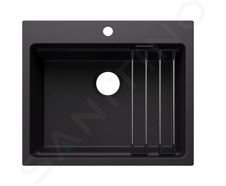 Blanco Etagon 6 - Lavello in silgranit, 60x51 cm, con accessori, nero 527746