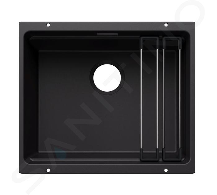 Blanco Etagon 500 - Zlewozmywak silgranitowy 53x46 cm, z akcesoriami, czarny 527754