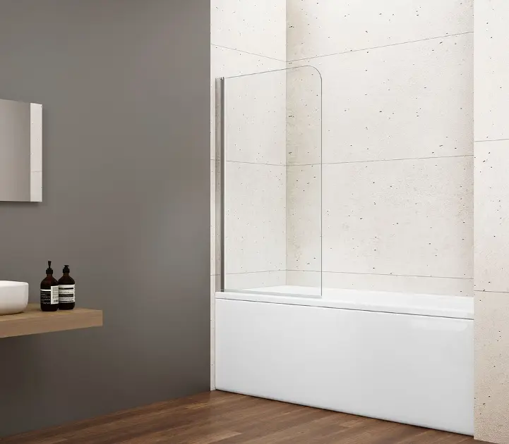 Gelco Loro - Badewannenaufsatz 75x150 cm, Klarglas/Chrom GN1175