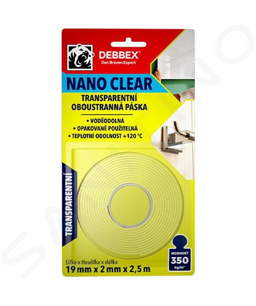 Den Braven - Dwustronna taśma klejąca Nano Clear, 2,5 m, przezroczysta B8220BD