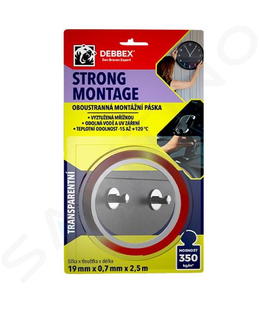 Den Braven - Dwustronna taśma klejąca Strong Montage, 2,5 m, przezroczysta B8240BD