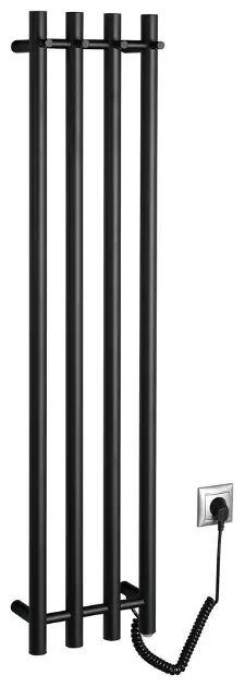 Sapho - Scaldasalviette 26x120 cm, 85 W, nero opaco ER350