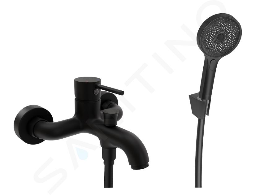 kielle Oudee - Bath shower mixer with shower kit, matte black 10302SN14