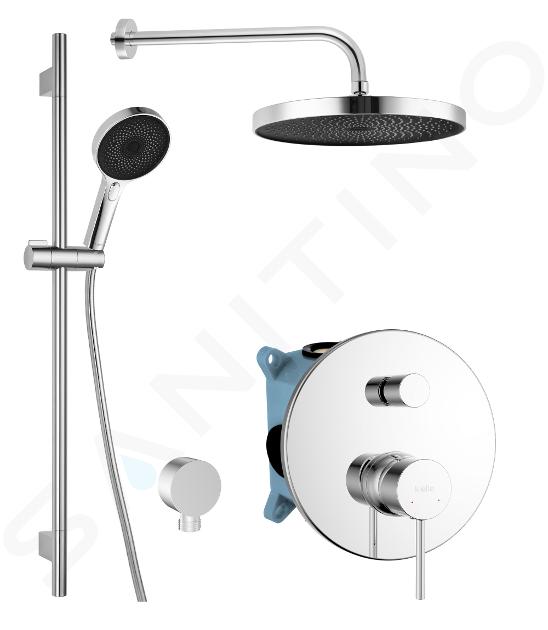 kielle Oudee - Shower set with concealed mixer, for 2 devices, with fittings and concealed body, chrome 20602SP10