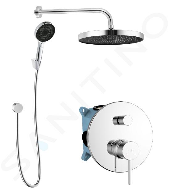 kielle Oudee - Set doccia con miscelatore ad incasso a 2 utenze, con accessori e corpo incasso, cromo 20602SP20