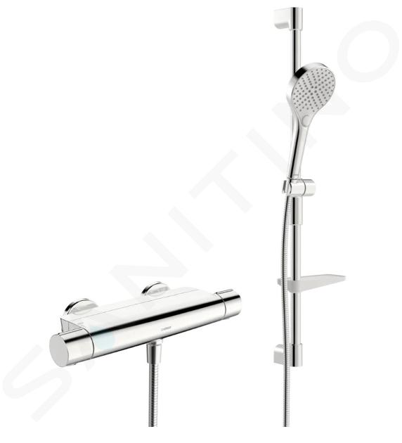 Hansa Optima - Set de douche avec thermostat, 3 jets, chrome 481303310009