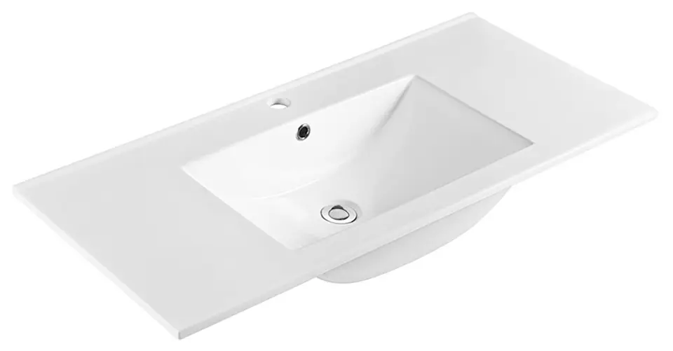 Sapho Slim - Umivaonik 101 x 46 cm, s prelivom, otvorom za slavinu, bijeli 1601-100