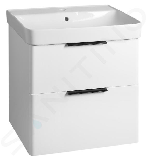 Aqualine Deneb - Meuble pour lavabo 55x57x44 cm, 2 tiroirs, blanc DN260