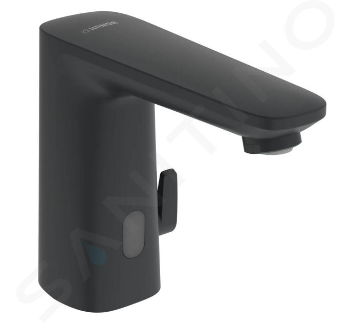 Hansa Electra - Grifo termostático  de lavabo, a pilas, Bluetooth, negro mate 9210221933